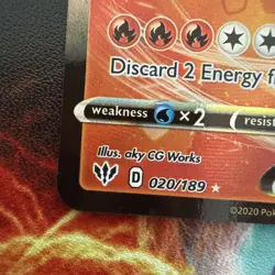 Pokemon TCG Charizard VMAX Darkness Ablaze Holo Ultra Rare Card 020/189 - Image 5