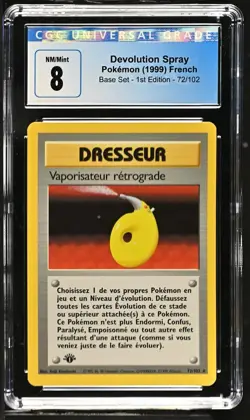 CGC 8 French Devolution Spray Retrograde Vaporisateur 72 1st Edition Pokemon PSA - Image 1