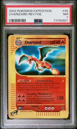 PSA 7 NM Pokemon TCG Charizard Reverse holo Rare 2002 Expedition #40/165 - Image 1