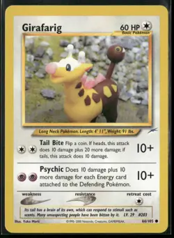 ✰ GIRAFARIG 66/105 COMMON NEO DESTINY POKEMON ✰ LP - Image 2