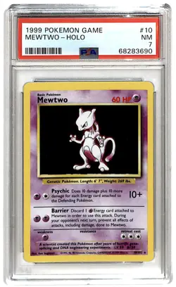 1999 Pokemon Game Holo Mewtwo #10 PSA 7 ES6-2 - Image 1