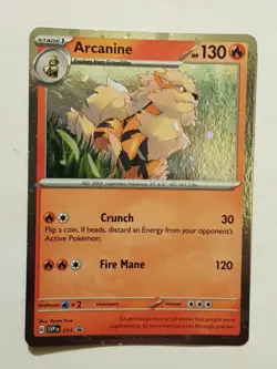 Pokemon Tcg SV Arcanine 011 black star promo With Large Holo Swirl - Image 3