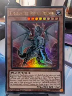 YuGiOh! Timaeus The United Dragon BACH-EN003 Ultra Rare 1st Ed - Image 1
