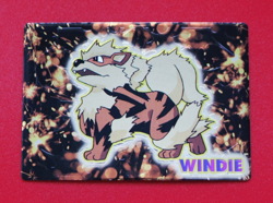 ARCANINE (WINDIE)--JAPANESE MEIJI EMBOSSED PROMO FOIL POKEMON CARD - Image 1