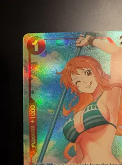 One Piece OP01-016 Romance Dawn Nami Pre-Errata Alt Alpha " Reveal 1 " - Image 3