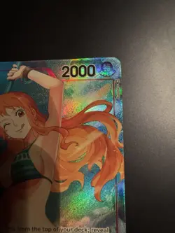 One Piece OP01-016 Romance Dawn Nami Pre-Errata Alt Alpha " Reveal 1 " - Image 4