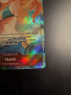 One Piece OP01-016 Romance Dawn Nami Pre-Errata Alt Alpha " Reveal 1 " - Image 5