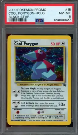 Pokemon Cool Porygon 15 Black Star Promo Holo WOTC PSA 8 NM-MT - Image 1