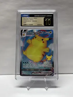 CGC PRISTINE 10 Surfing Pikachu VMAX Celebrations 009/025 Pokemon 2021 - Image 1
