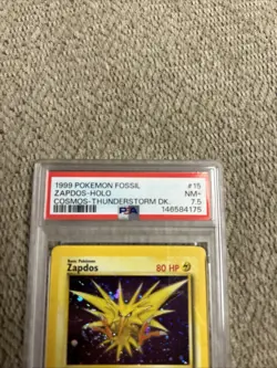 PSA 7.5 Zapdos Holo Fossil Cosmos Thunderstorm DK. Pokemon TCG - Image 2