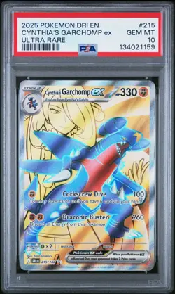 Pokemon 2025 Sv10: Destined Rivals Cynthia's Garchomp ex 215/182 PSA 10 GEM MINT - Image 1