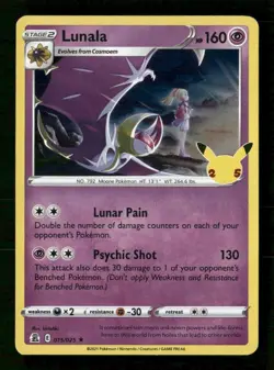Lunala Holo #015/025 Celebrations Pokemon - Image 1