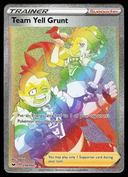 Team Yell Grunt 210/202 Secret Rare Sword & Shield Base Set Pokemon Card - Image 1