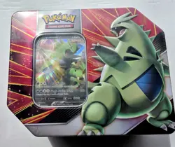 Pokemon Tyranitar V Strikers Factory sealed Over Full Tin - 5 packs 820650809552 - Image 5