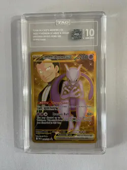 2025 Pokemon Destined Rivals Team Rocket's Mewtwo ex #240 TAG 10 #8643 - Image 1