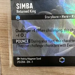 Simba Returned King 215/204 Enchanted Lorcana Card English The First Chapter - Image 4