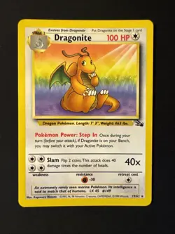 Pokemon Dragonite Non-Holo - LP - Fossil Unlimited 19/62 WOTC 1999 - Image 1