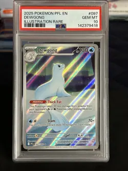 2025 Pokemon Dewgong 097/094 Me02: Phantasmal Flames Holo PSA 10 Gem Mint - Image 1