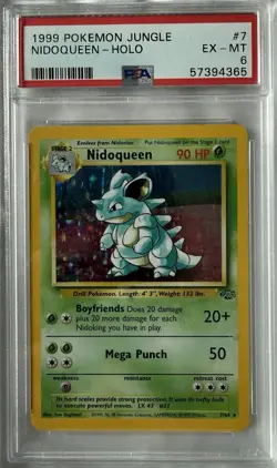 Pokemon 1999 Jungle Nidoqueen 07/64 Holo Rare Unlimited PSA 6 - Image 1