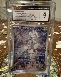 Pokemon N's Reshiram 167/159 Journey Together Illustration Rare Holo CGC 9 - Image 1