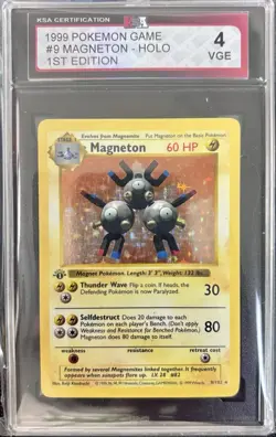 Magneton 9/109 Pokemon Base Shadowless First Edition KSA 4 - Image 1
