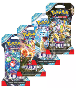 Pokemon Scarlet And Violet Stellar Crown Sleeved Booster Bundle Lot Of 10 Packs! - Image 1