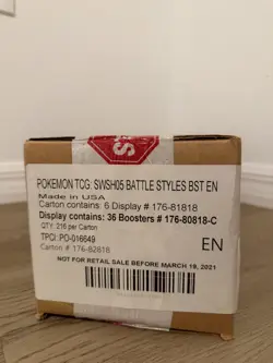 Pokemon Sword Shield Battle Styles Booster 6-Box Case Factory Sealed! - Image 1