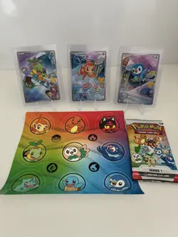 Pokemon 1st Partner Illustration Collections Turtwig #40 Chimchar #41 Piplup #42 - Image 1