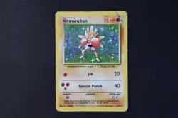 Hitmonchan 7/102 Holo Shiny Rare Pokemon TCG Card Base Set 1 1999 Heavy Play - Image 1