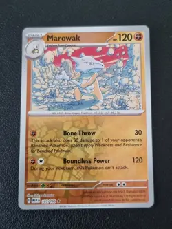 Pokemon 151 Scarlet Violet REVERSE HOLO FOIL Card Marowak 105/165 - Image 1