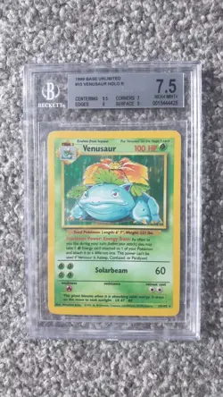 POKEMON CARD 1999 BASE UNLIMITED VENUSAUR HOLO #15/102 GRADED BECKETT BGS 7.5 - Image 1