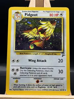 Pokemon Pidgeot TCG Base Set 2 Holo Unlimited Rare Card 14/130 - Image 1