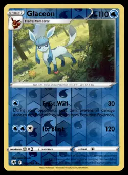 Glaceon 038/189 Rare Astral Radiance Pokemon Reverse Holo Lightly Played - Image 1