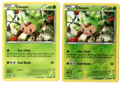 Pokemon EN Breakthrough Chespin Reverse Holo + Non-Holo 9/62 LP-NM - Image 1