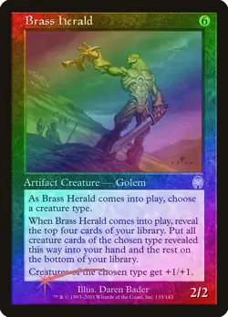 Brass Herald FOIL Apocalypse HEAVILY PLD Artifact Uncommon MAGIC CARD ABUGames - Image 1