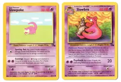 Pokemon EN Fossil Slowpoke 55/62 & Slowbro 43/62 Non-Holos NM - Image 1