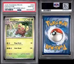 2025 Pokemon PRE EN Exeggutor POKE BALL REVERSE HOLO #002 PSA 10 - Image 3
