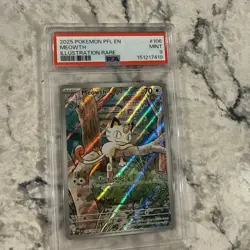 Pokemon Meowth PSA 9 Phantasmal Flames Illustration Rare #106/094 - Image 1