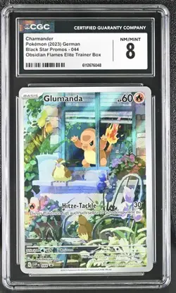 2023 Pokemon SVP Obsidian Flammen Pokemon #044 Charmander Glumanda PSA CGC 8 DE - Image 1