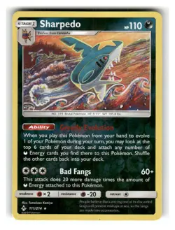 Sharpedo 111/214 Rare Unbroken Bonds Pokemon Reverse Holo Lightly Played - Image 1