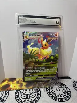 2021 Pokemon Flareon VMAX! Jumbo Promo Card Swsh180 CGC Graded 8.5 - Image 1