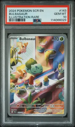 2024 Bulbasaur 143/142 Stellar Crown Illustration Rare Pokemon Card PSA 10 - Image 3