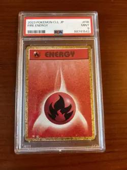 Pokemon TCG 2023 PSA 9 Japanese CLL Fire Energy Holo Graded Slab Card Collector - Image 1
