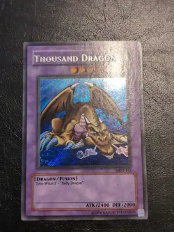 Yu-Gi-Oh! SECRET RARE CARD THOUSAND DRAGON MRD-143 1996 VINTAGE PRINT VLP - Image 1