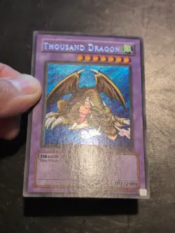 Yu-Gi-Oh! SECRET RARE CARD THOUSAND DRAGON MRD-143 1996 VINTAGE PRINT VLP - Image 3