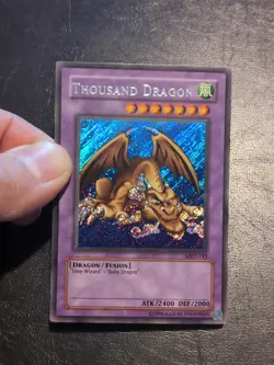 Yu-Gi-Oh! SECRET RARE CARD THOUSAND DRAGON MRD-143 1996 VINTAGE PRINT VLP - Image 4