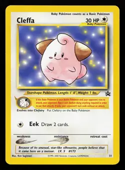 Cleffa 31 WOTC Black Star Promo Pokemon Card - Image 1