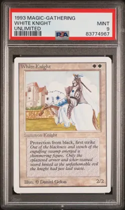 White Knight - Unlimited - MTG - Mint - PSA 9. POP 13. More MTG in Store - Image 1