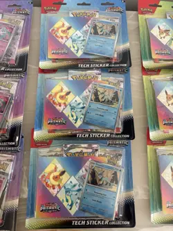 Pokemon Prismatic Evolution Tech Sticker Collection Full Set 3x - Image 3