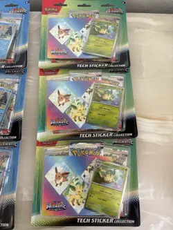 Pokemon Prismatic Evolution Tech Sticker Collection Full Set 3x - Image 4